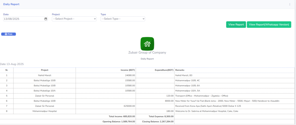 Daily Report - MNP Techs - Apartment Management Software