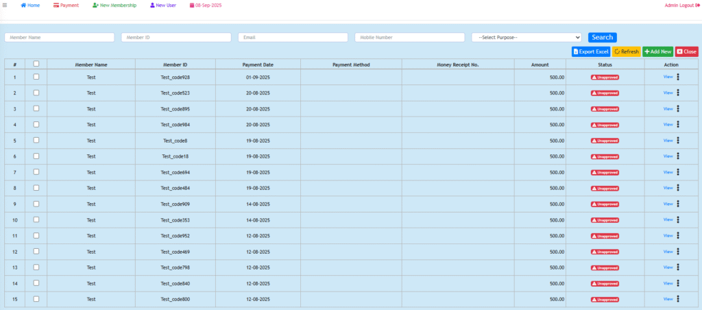 Member Payment - Club Membership Management Software - MNP Techs