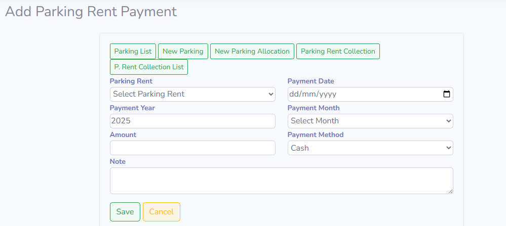 Apartment - Parking Rent