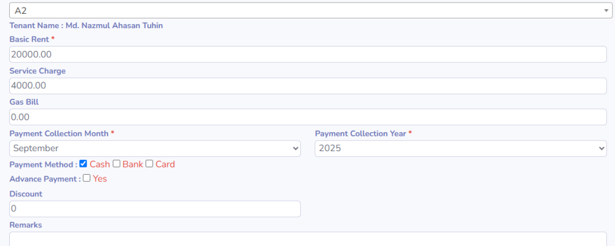 Apartment - Payment Collection